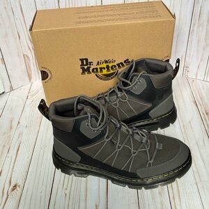 -Dr. Martens Buwick Tract Chukka Boot Gunmetal Lace Up Yellow Stitching/Sole